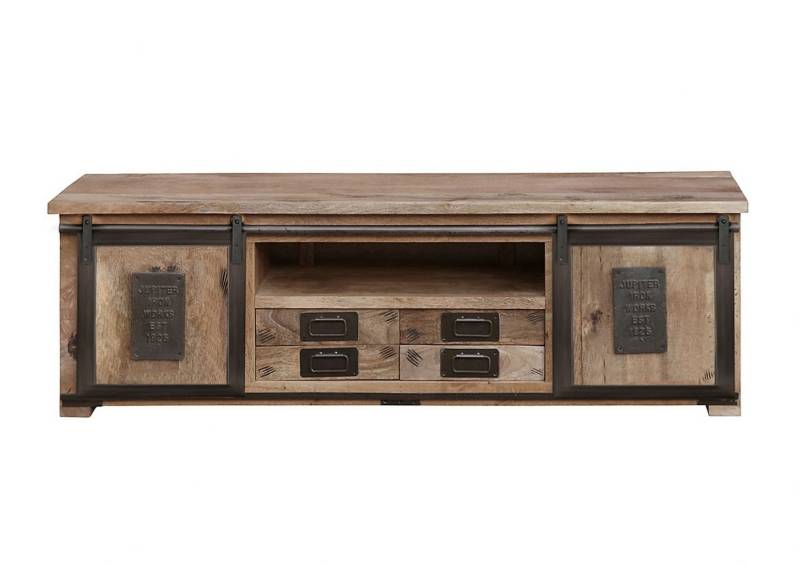 Natur24 Lowboard Slyder Modern TV Board Lowboard 180x43x56 Mangoholz Massiv von Natur24