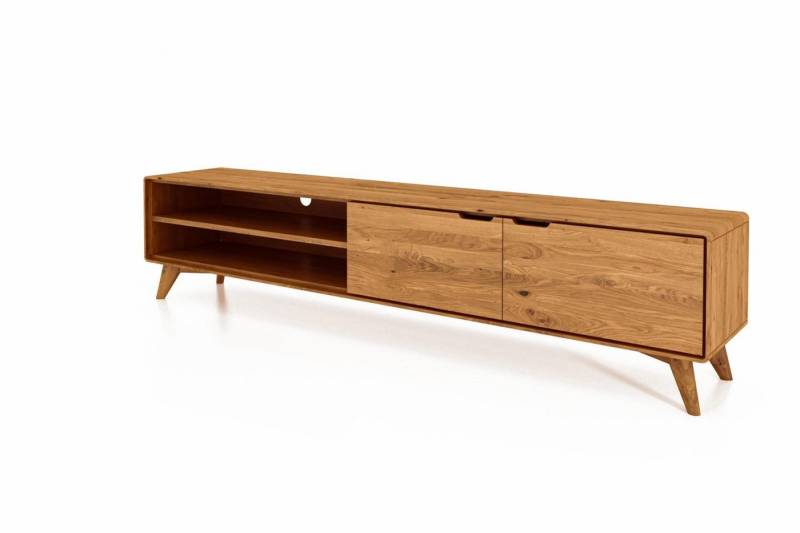 Natur24 Lowboard TV-Board Gerg Wildeiche 220x40x48 mit 2 Türen und 2 offenen Fächern von Natur24