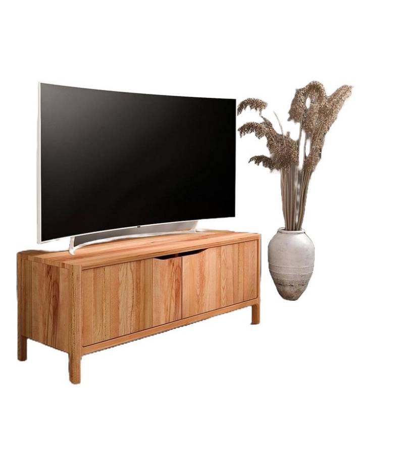 Natur24 Lowboard TV-Board Swig aus Kernbuche massiv geölt 111x50 cm mit 2 Türen von Natur24