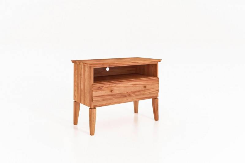 Natur24 Lowboard TV-Board Sydo Kernbuche massiv 87x45x66cm 1 Schublade 1 Fach Holzbeine von Natur24