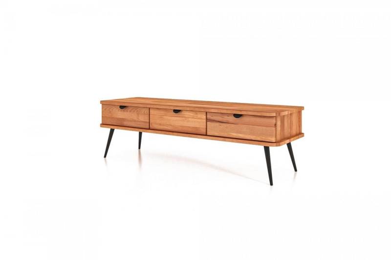 Natur24 Lowboard TV-Board Tula Kernbuche massiv 144x46x42 mit 3 Schubladen von Natur24