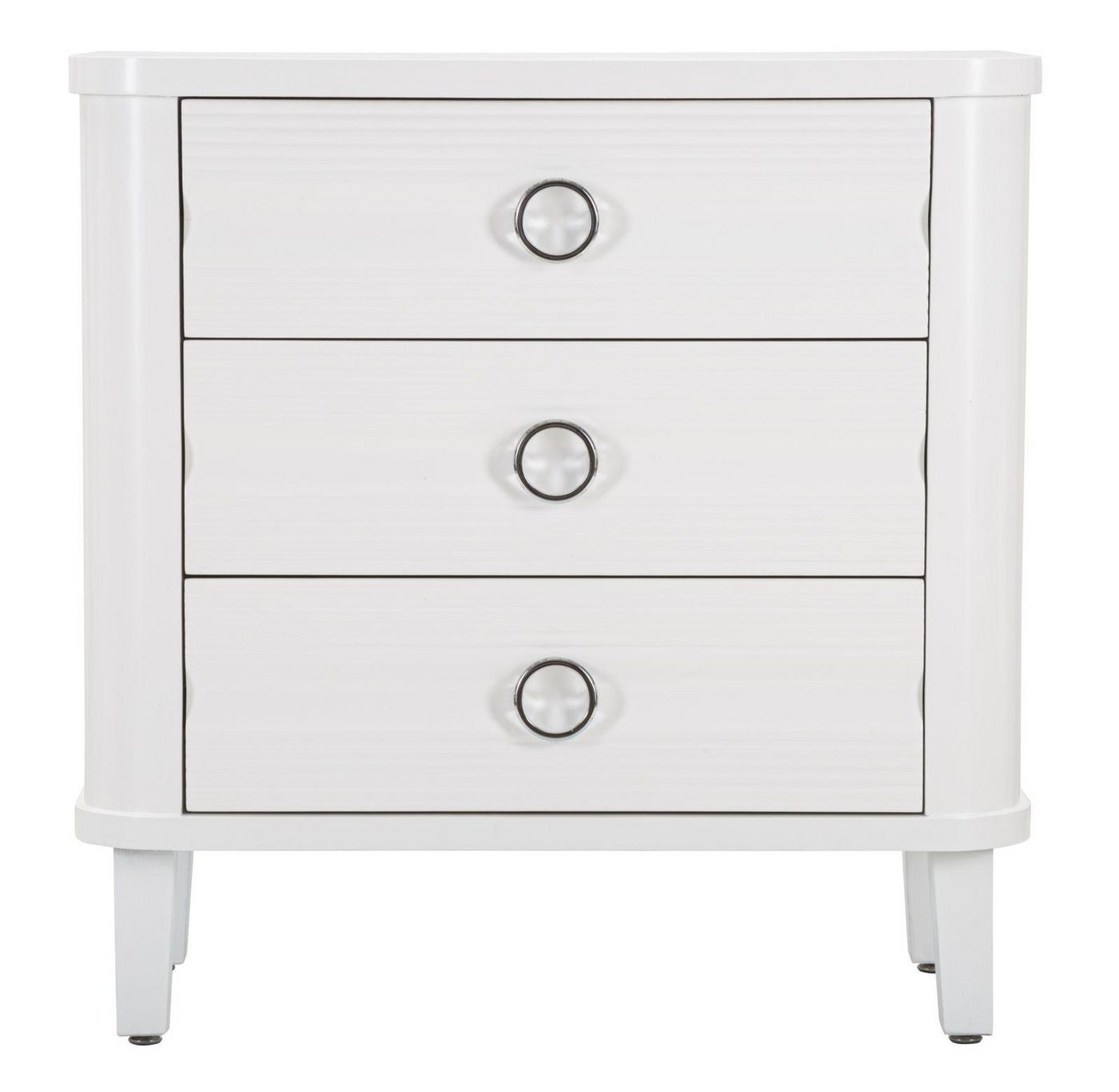 Natur24 Nachtkonsole Shine Kommode 81 x 84 x 40 cm Metall Tanne MDF Weiß von Natur24
