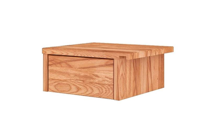 Natur24 Nachttisch Nachttisch Hängend Bento 4 Kernbuche massiv 35x31x17cm mit 1 Schublade von Natur24