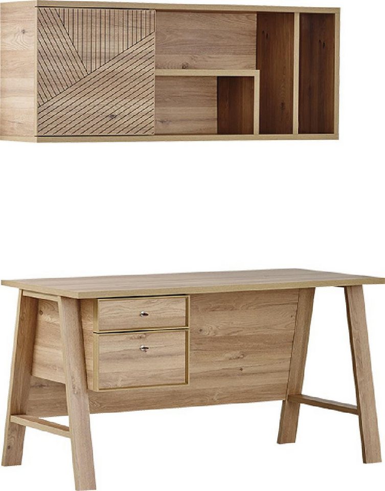 Natur24 Regal Wandregal in Eicheoptik 138x32x55 cm von Natur24