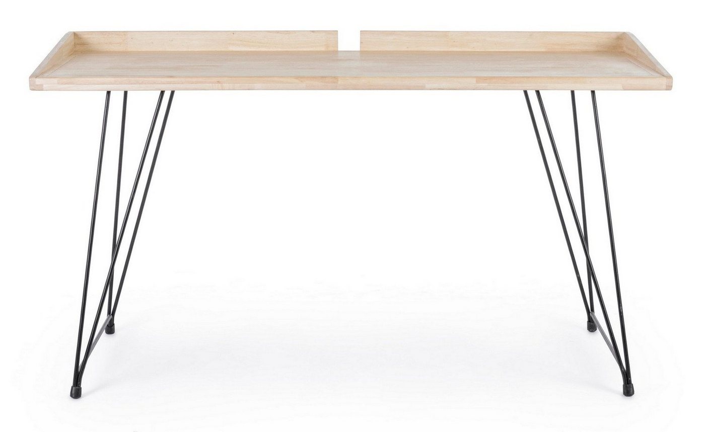 Natur24 Schreibtisch Schreibtisch District 142 x 61 x 78 cm Stahl und Holz Büro von Natur24