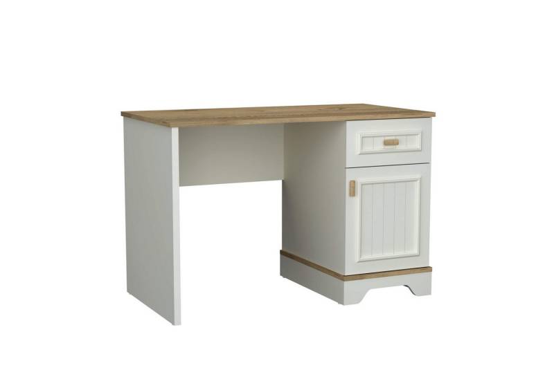 Natur24 Schreibtisch Schreibtisch in Beige Farbe von Natur24