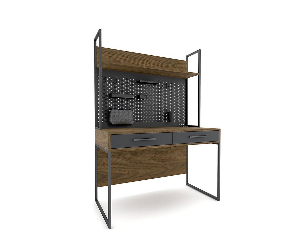 Natur24 Schreibtisch Schreibtisch mit Schreibtischaufsatz in Anthrazit Braun Natur24 Schreibtisch Schreibtisch mit Schreibtischaufsatz in Anthrazit Braun von Natur24