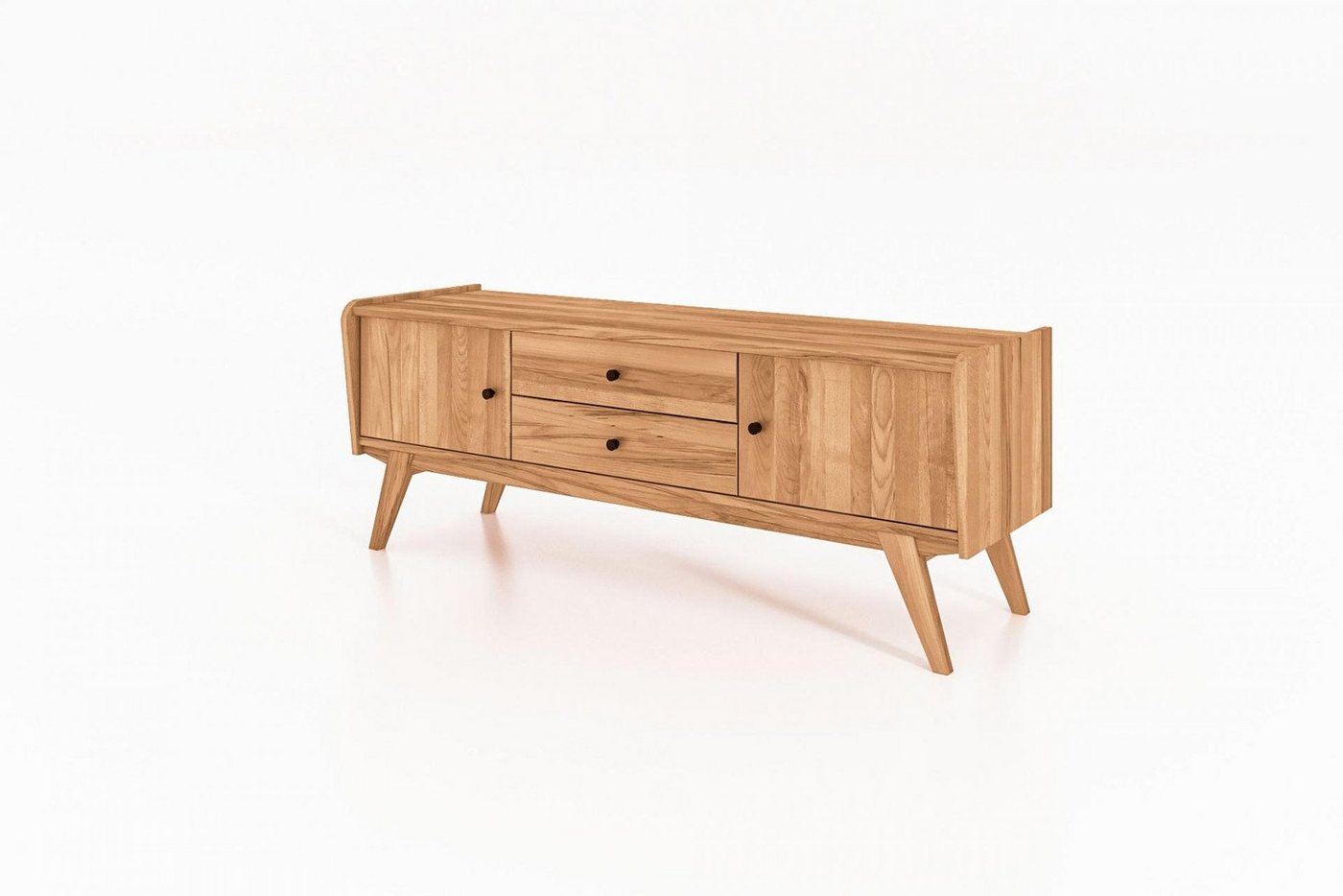 Natur24 Sideboard Kommode Jetro Kernbuche 160x61x50cm mit 2 Schubladen und 2 Türen von Natur24