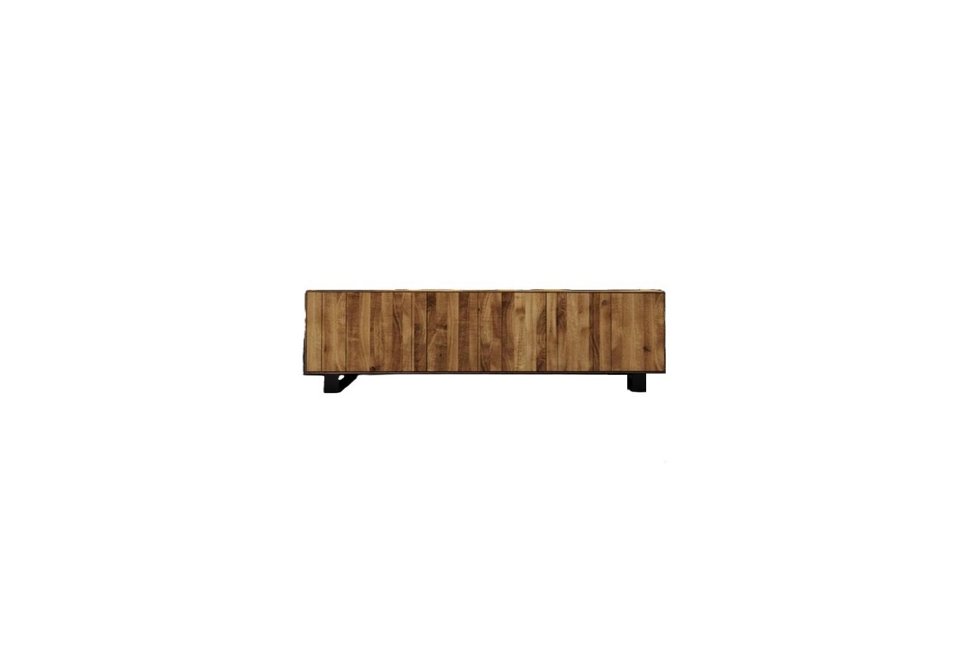 Natur24 Sideboard Kommode Leeds Wildeiche 197x50x56 gestell Schwarz mit 3 Türen von Natur24