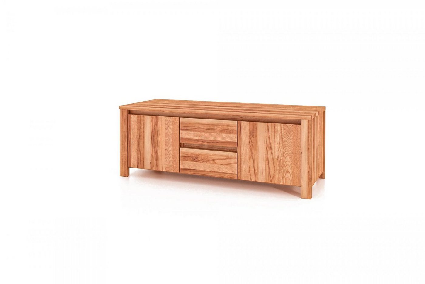 Natur24 Sideboard Kommode Tinci Kernbuche 115x45x43 mit 2 Türen 2 Schubladen Holzbeinen von Natur24