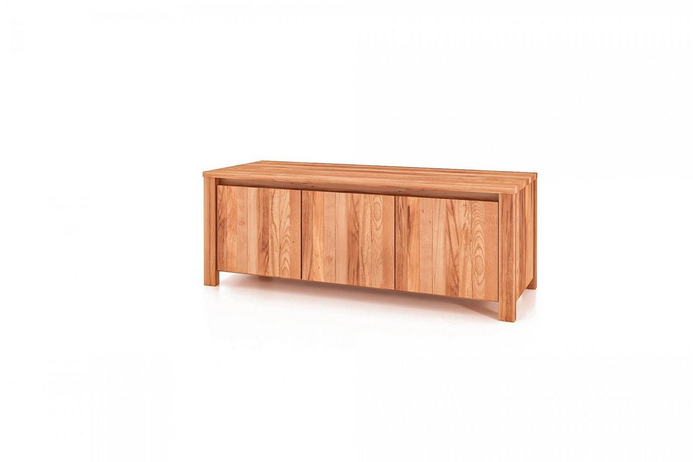 Natur24 Sideboard Kommode Tinci Kernbuche massiv 115x45x43 mit 3 Türen und Holzbeinen von Natur24