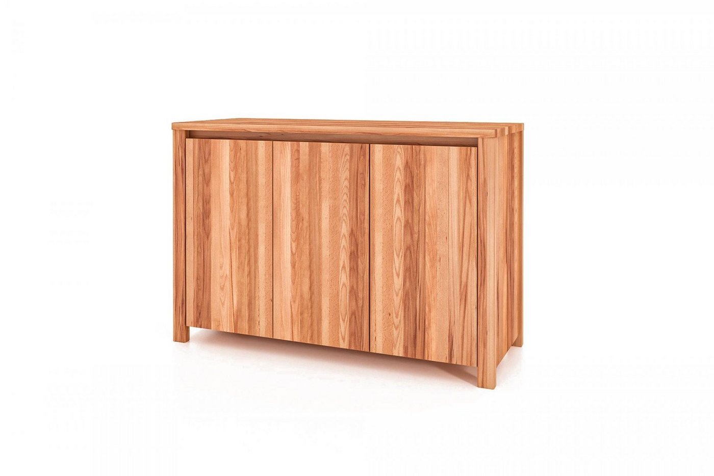 Natur24 Sideboard Kommode Tinci Kernbuche massiv 115x45x77 mit 3 Türen und Holzbeinen von Natur24