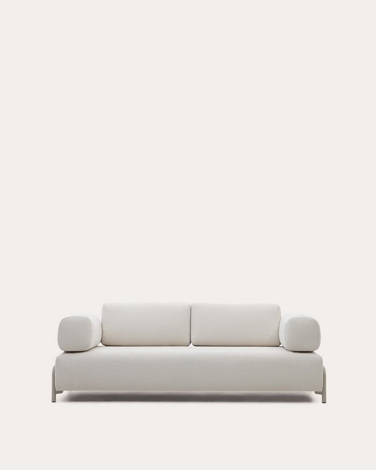 Natur24 Sofa 3-Sitzer-Sofa Compo 232 x 82 x 98 cm beiger Chenille, Metall grau Neu von Natur24
