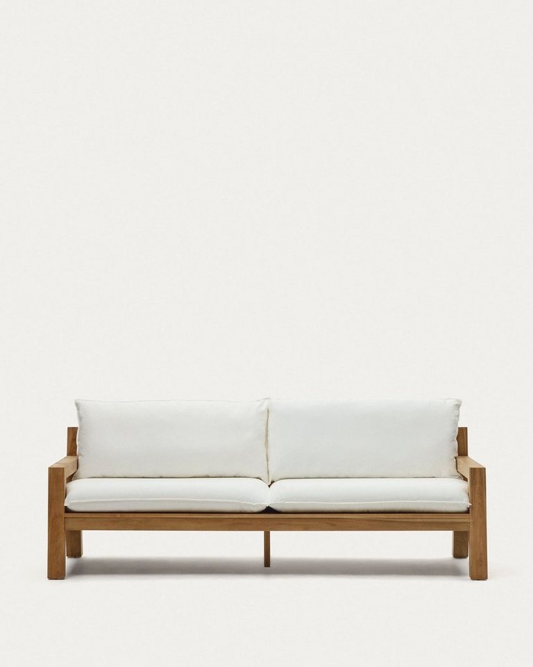 Natur24 Sofa 3-Sitzer-Sofa Forcanera 211x 69 x 90 cm weiß braun Sitzgelegenheit Neu von Natur24