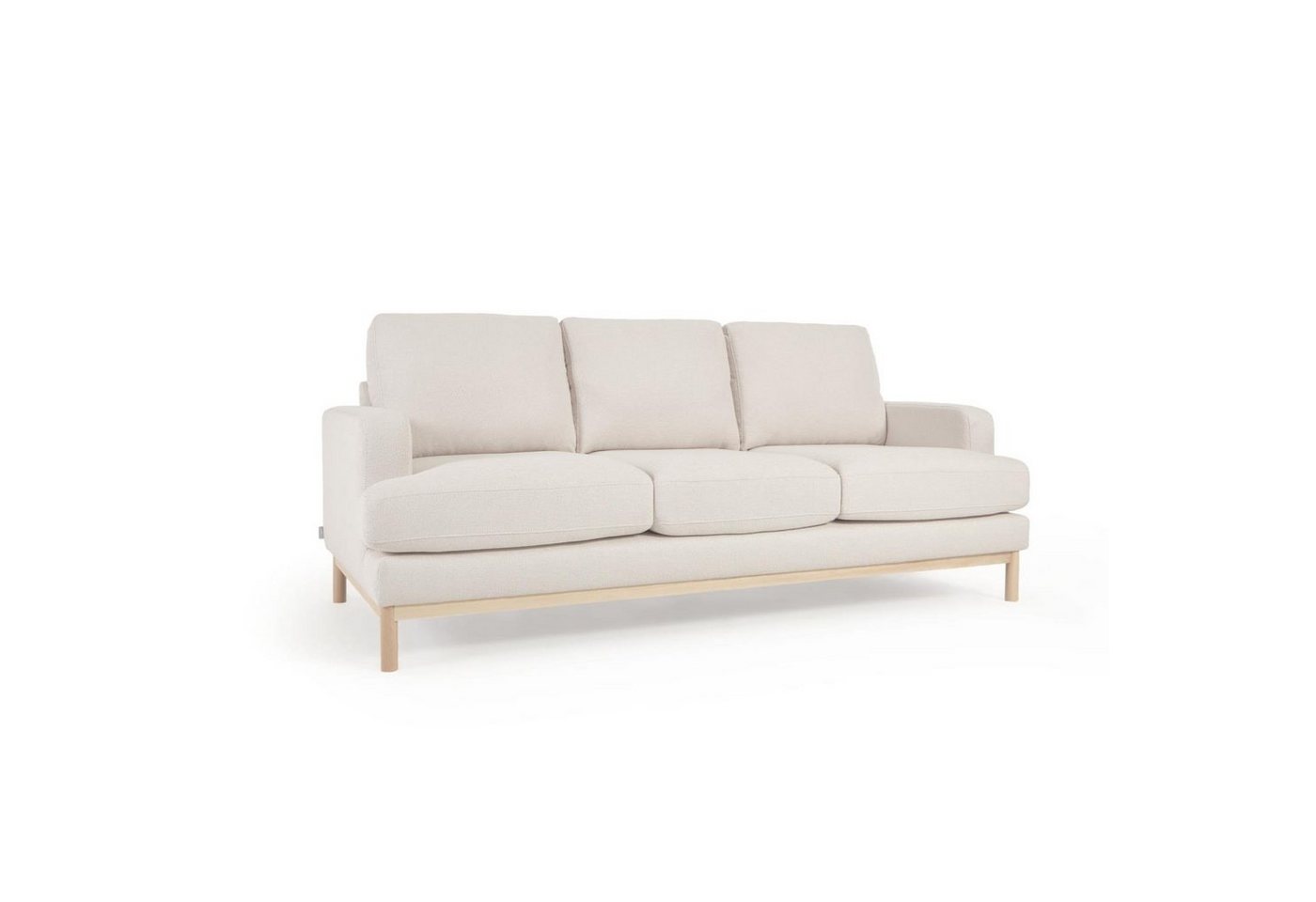 Natur24 Sofa 3-Sitzer Sofa Mihaela 203 x 88 x 95 cm Boucle Weiß von Natur24