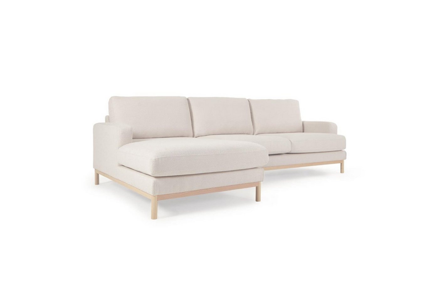 Natur24 Sofa 3-Sitzer Sofa Mihaela 264 x 154 x 88 cm Chaise Lounge links Weiß von Natur24