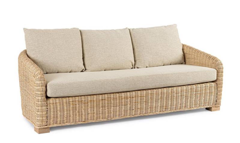 Natur24 Sofa Cadiz Sofa 3-Sitzer 190 x 63,5 x 90 cm Rattan Polyester Natur Natur24 Sofa Cadiz Sofa 3-Sitzer 190 x 63,5 x 90 cm Rattan Polyester Natur von Natur24