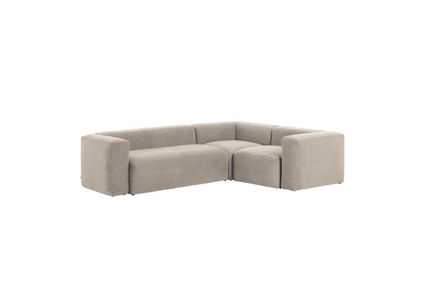 Natur24 Sofa Ecksofa Blok 3-Sitzer beige 290x230cm Sitzgarnitur Couch von Natur24