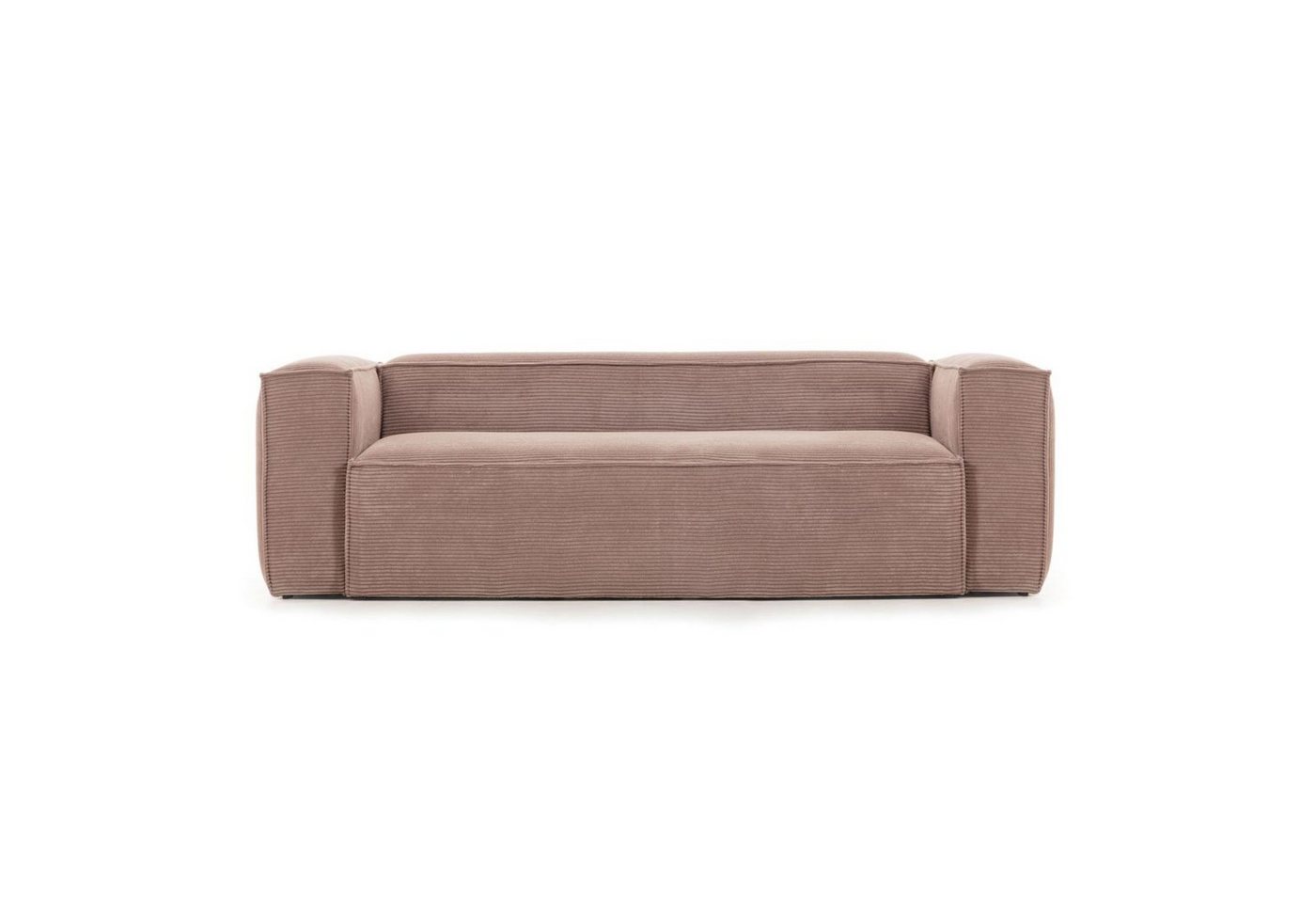 Natur24 Sofa Sofa Blok 3-Sitzer Kord rosa 240cm Couch Sitzgarnitur von Natur24