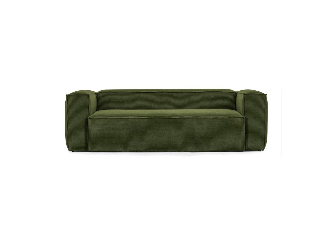 Natur24 Sofa Sofa Blok 3-Sitzer dicker Cord grün 240cm Couch Sitzgarnitur von Natur24