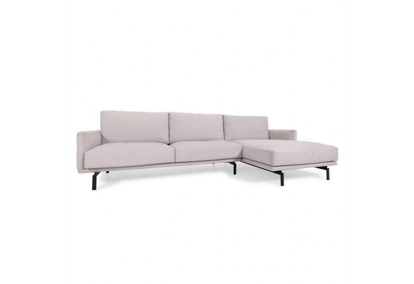 Natur24 Sofa Sofa Galene 3-Sitzer 254x166 Beige mit Longchair Rechts Couch von Natur24