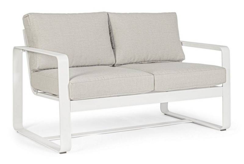 Natur24 Sofa Sofa Merrigan 134x84x78cm Aluminium Sofa Couch Polster Garten von Natur24