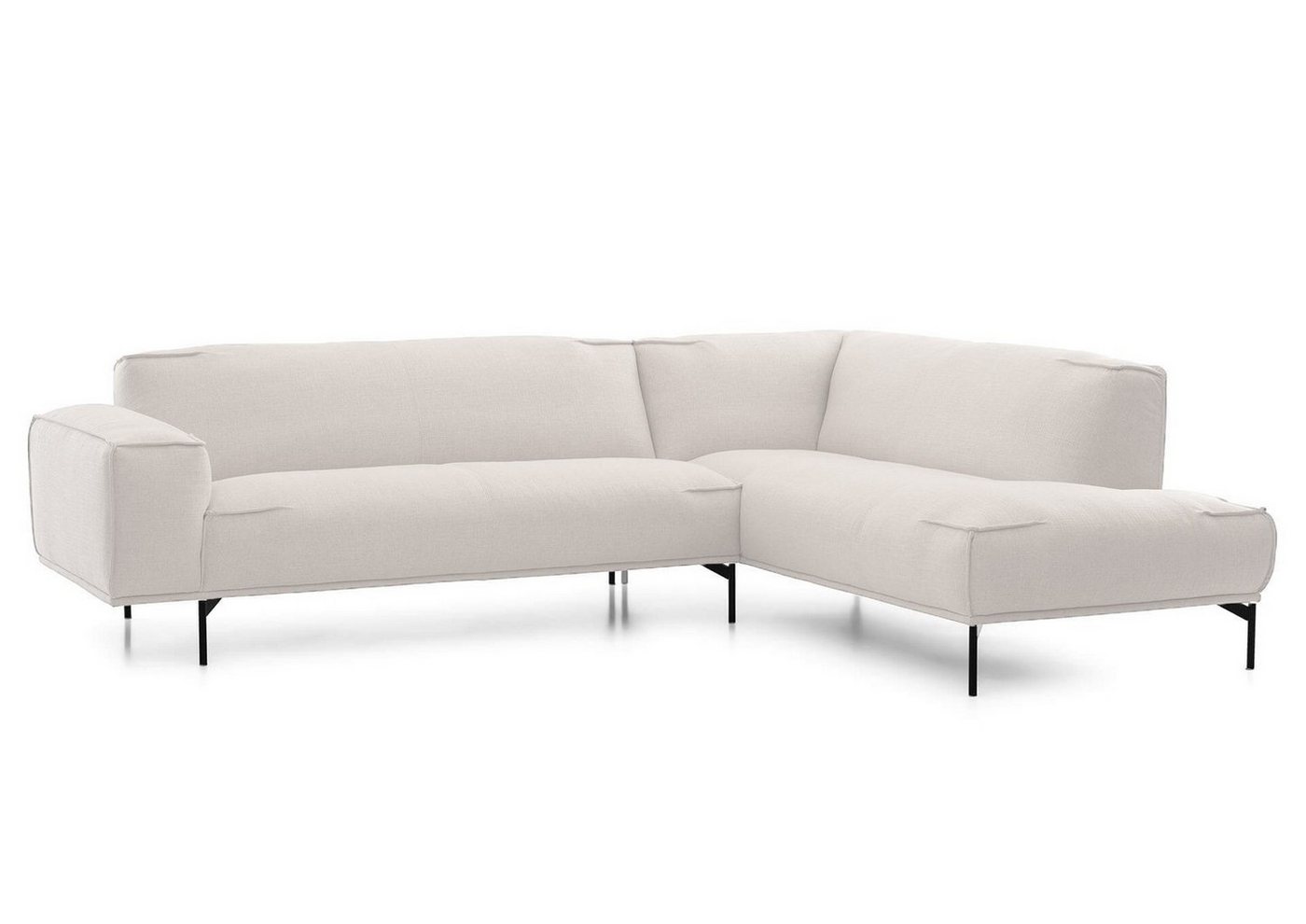 Natur24 Sofa Walker Sofa 2-Sitzer 264x222 cm Recamiere Rechts Leinen-Optik Weiß von Natur24