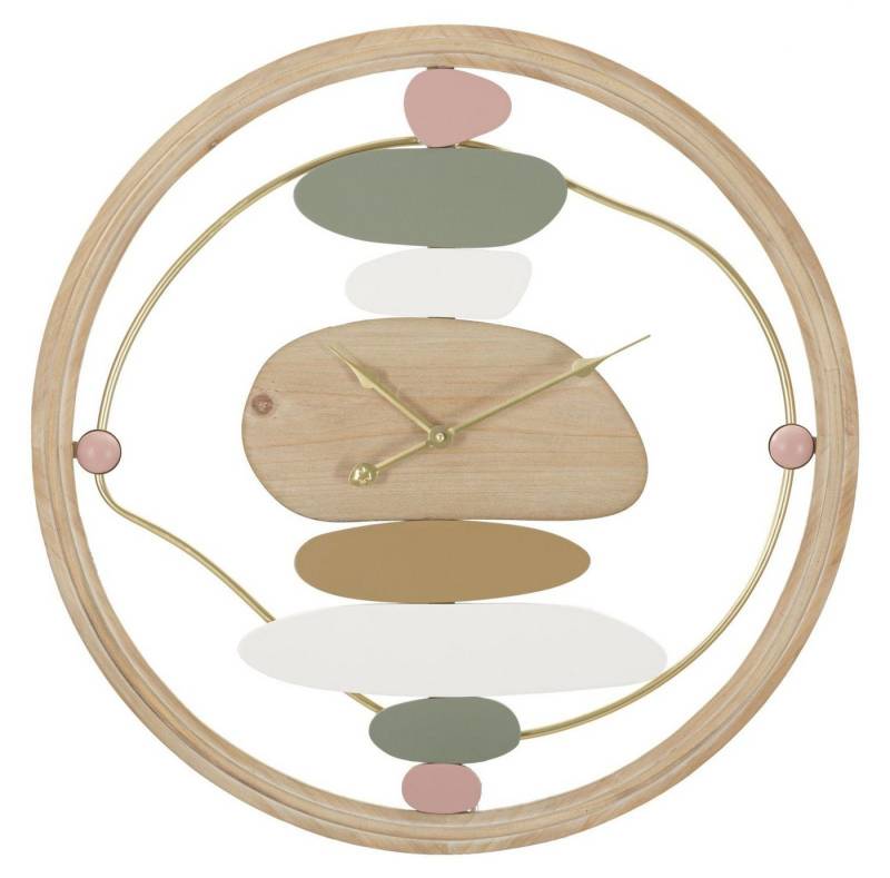 Natur24 Wanduhr Uhr Muro 57 x 57 x 3,8 cm MDF Metall Mehrfarbig von Natur24