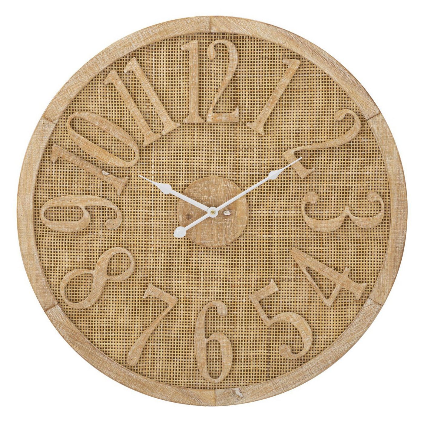 Natur24 Wanduhr Wanduhr Muro 60 x 60 x 4,5 cm Teak Rattan Natur Weiß Natur24 Wanduhr Wanduhr Muro 60 x 60 x 4,5 cm Teak Rattan Natur Weiß von Natur24