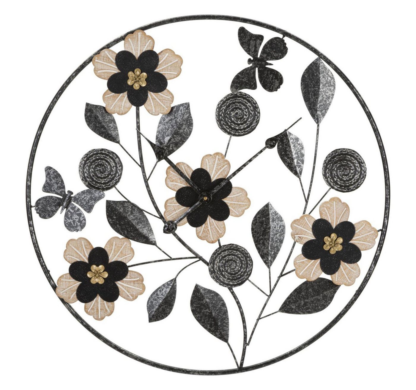 Natur24 Wanduhr Wanduhr Muro 67 x 67 x 5,5 cm MDF Metall Braun Schwarz Natur24 Wanduhr Wanduhr Muro 67 x 67 x 5,5 cm MDF Metall Braun Schwarz von Natur24