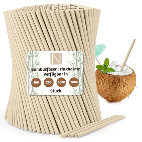 Natur2go Strohhalme Bambus Trinkhalme | Nachhaltige Strohhalme besser als Papierstrohhalme, Pappstrohhalme oder Nudel Strohhalme | Bambusstrohhalme (5000x 22x0,8 Mega Sparpreis) von Natur2go