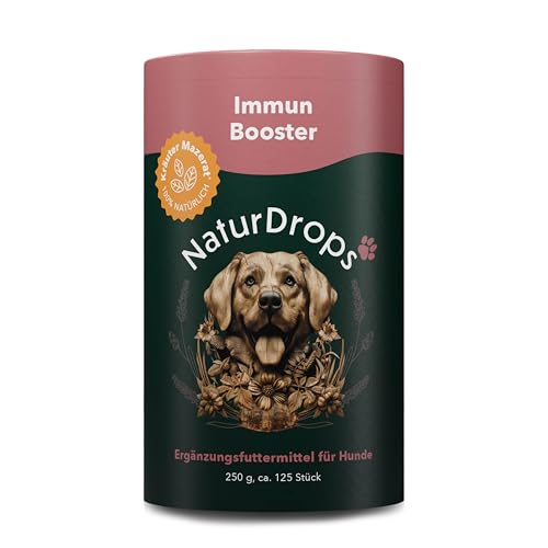 NaturDrops Immun Booster Hundesnacks mit Funktion, 125 Stück, unterstützt ein starkes Immunsystem, 100 % natürlich - 250 g von NaturDrops