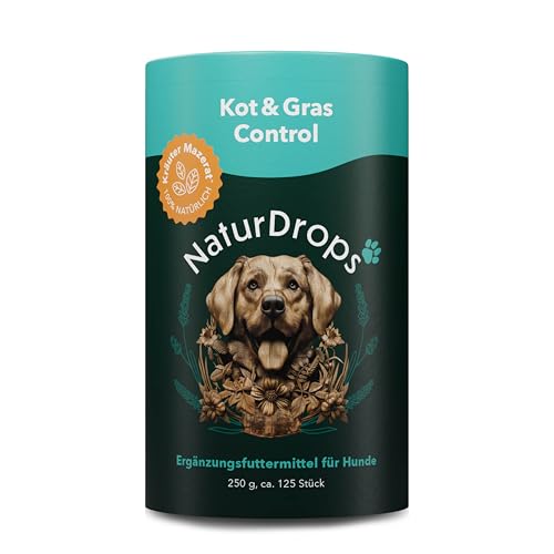 NaturDrops Kot & Gras Control Hundesnacks mit Funktion, 125 Stück, gegen ungesundes Fressverhalten, 100 % natürlich - 250 g von NaturDrops