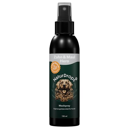 NaturDrops Zahn & Maul Hero Spray für Hunde, frischer Atem und ein gepflegtes Maul - 150 ml NaturDrops Zahn & Maul Hero Spray für Hunde, frischer Atem und ein gepflegtes Maul - 150 ml von NaturDrops