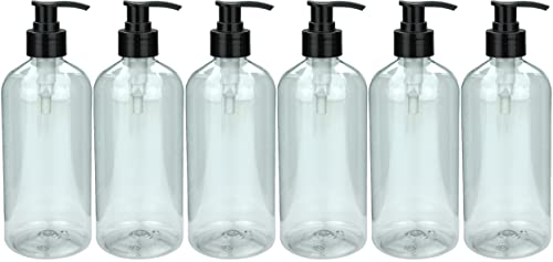 6 x Leere transparente PET Flaschen 1000ml klar mit Spenderpumpe schwarz Seifenspender Dosierspender Dosierer Klarsicht-Flaschen Dispenser von NaturGut