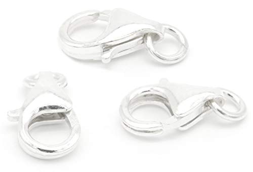 NaturSchatulle 16mm Karabinerverschluss 100% Sterling Silber 925 I 5 Stück Schmuckverschluss Karabinerhaken Kettenverschluss Basteln Schmuckherstellung von NaturSchatulle