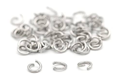 NaturSchatulle Biegeringe Edelstahl Ø 3-8mm Binderinge I 50 Stück Spaltringe Verbindungsringe Ösen Basteln DIY Schmuckherstellung Nickelfrei (8mm) von NaturSchatulle