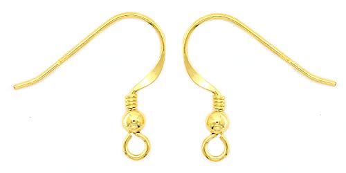 NaturSchatulle Ohrringe Ohrhaken Rohlinge Gold 100% Sterling Silber 925 I 10 Paar DIY Ohrhänger Schmuck Selber Basteln Fischhaken Schmuckherstellung von NaturSchatulle