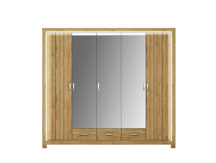 Drehtürenkleiderschrank in Wildeichefarben Spiegeltüren Drehtürenkleiderschrank in Wildeichefarben Spiegeltüren von Natura-Classico