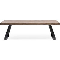 Esszimmer Tisch aus Asteiche Massivholz Bügelgestell aus Metall von Natura Classico