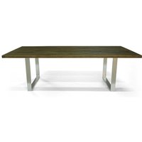 Esszimmer Tisch aus Eiche Massivholz und Edelstahl 75 cm hoch von Natura Classico