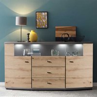 Esszimmerkommode Sideboard Wildeichefarben & Anthrazit von Natura Classico