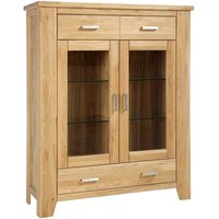 Highboard Vitrine aus Wildeiche Massivholz Soft Close Funktion von Natura Classico