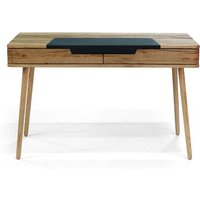 Holz Schreibtisch aus Asteiche Massivholz Bianco gebürstet und geölt von Natura Classico