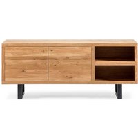 Loft Sideboard aus Asteiche Massivholz Bügelgestell aus Metall von Natura Classico