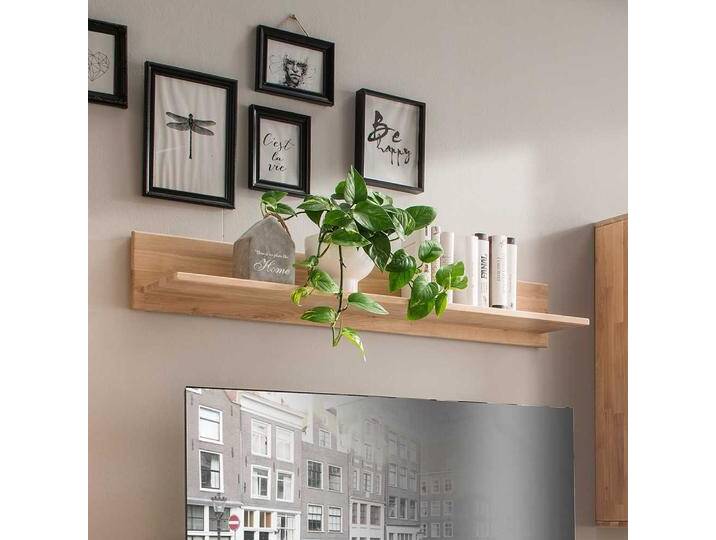 Massiv Hängeregal in Eiche Bianco geölt modern von Natura-Classico
