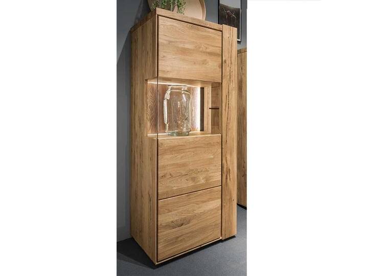 Massive Vitrine in Wildeichefarben 1 türig von Natura-Classico