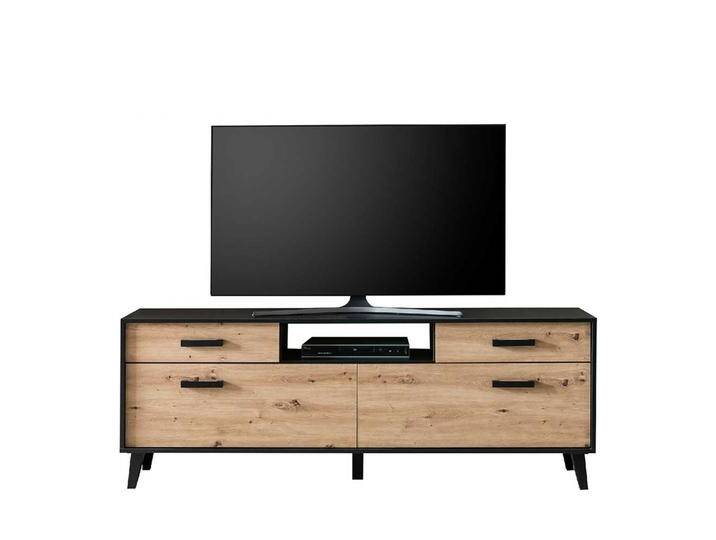 Modisches TV Board in Wildeichefarben Schwarz Modisches TV Board in Wildeichefarben Schwarz von Natura-Classico