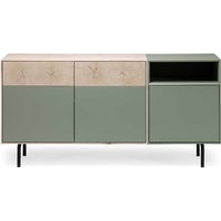 Sideboard in Beton Grau und Buche hell 180 cm breit von Natura Classico