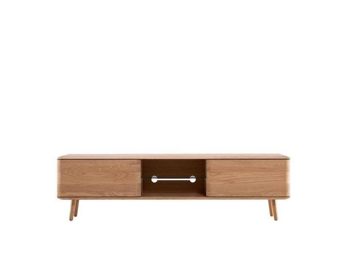 TV Lowboard in Eiche Bianco Massivholz Weiß geölt 220 cm breit von Natura-Classico